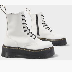 White Doc Marten Dr. Martens Jadon Platform Combat Boots